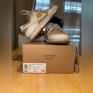 Nike Dunk Low Next Nature in White and Tan Leather